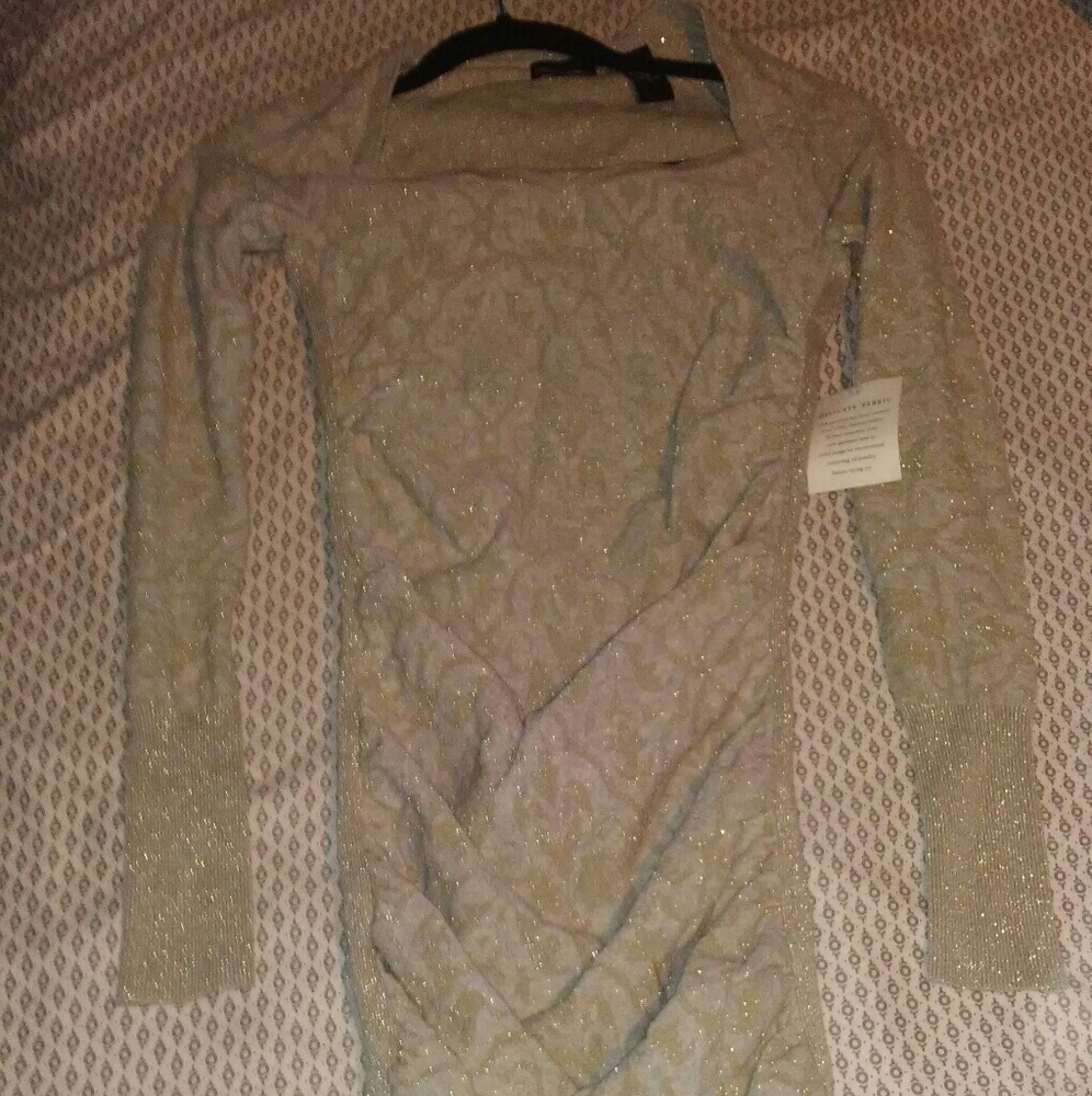 Ruched long sleeve midi sweater dress